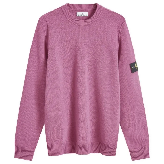 Stone Island Men's Reverse Seam Lambswool Crew Neck Jumper Rose Quartz