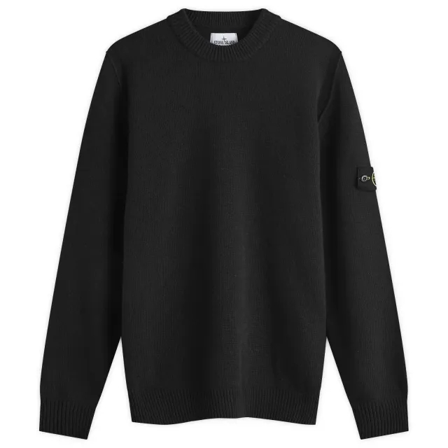 Stone Island Men's Reverse Seam Lambswool Crew Neck Jumper Black