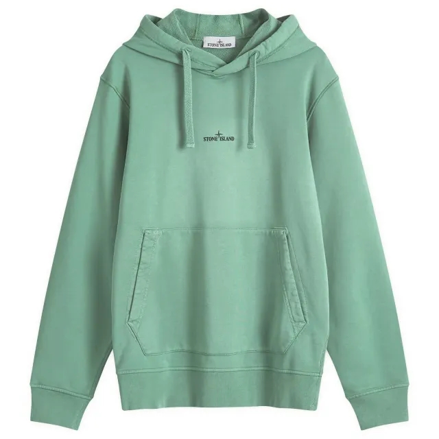 Stone Island Men's Badge Back Print Hoodie Sage
