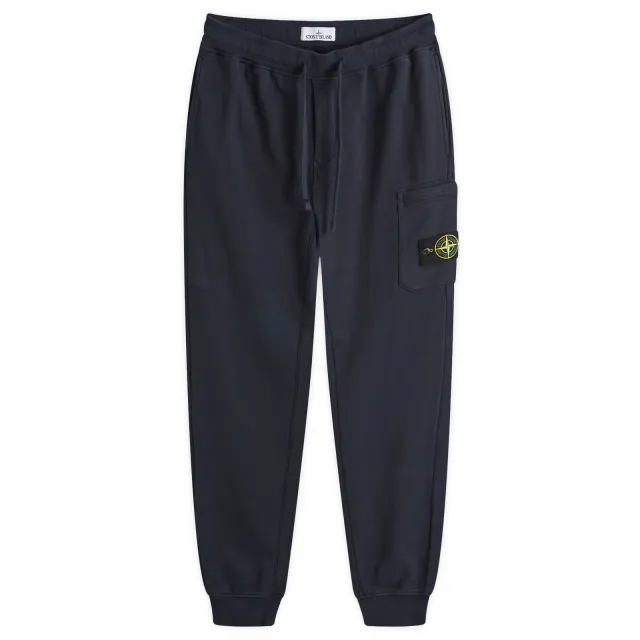 Stone Island Men's Cotton Fleece Garment Dyed Pocket Jogger Navy Blue