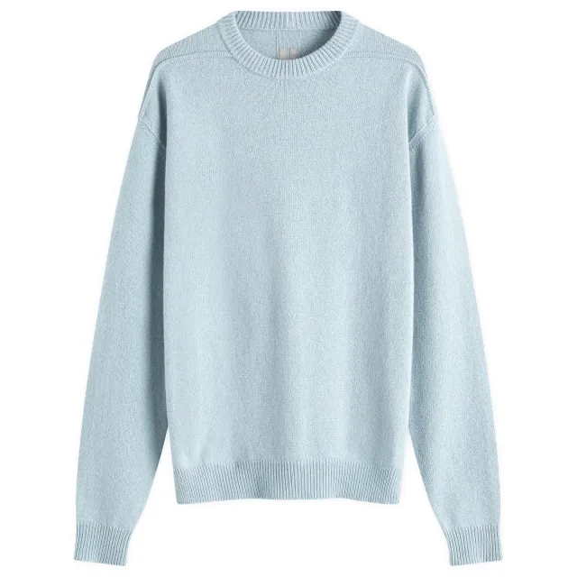 Rick Owens Women's Round Neck Knit Jumper Pale Blue