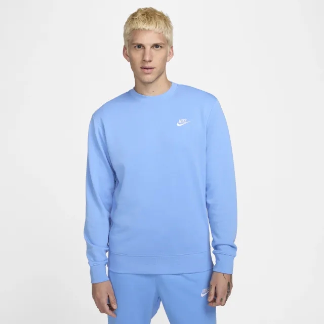 Nike Sportswear Club Men's French Terry Crew - Blue - Cotton/Polyester