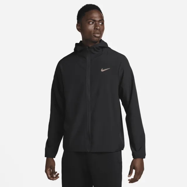 Men's Nike Form Train Woven Full Zip Jacket in Black/Silver