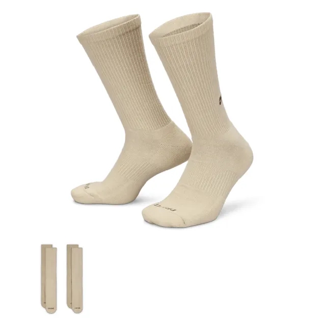 Nike Everyday Cushioned Crew Socks 2-Pack Sanddrift/ Earth M