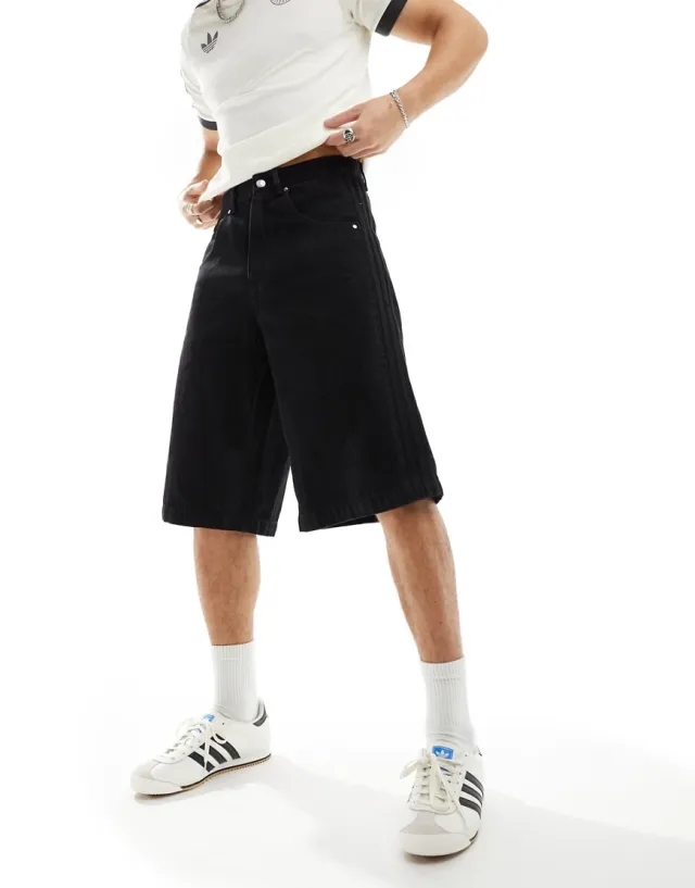 adidas Originals Flames Denim Short - Medium Black Denim