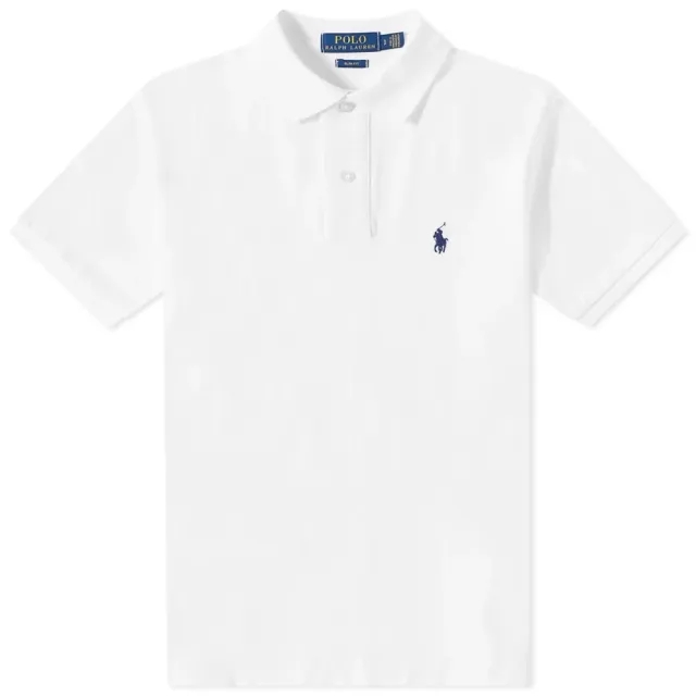 Polo Ralph Lauren  POLO CINTRE SLIM FIT EN COTON BASIC MESH LOGO PONY PLAYER  men's Polo shirt in White
