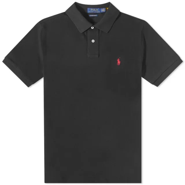 Polo Ralph Lauren  POLO AJUSTE DROIT EN COTON BASIC MESH LOGO PONY PLAYER  men's Polo shirt in Black