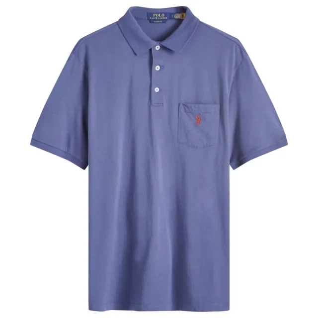 Polo Ralph Lauren  POLO EN JERSEY AVEC POCHE  men's Polo shirt in Blue