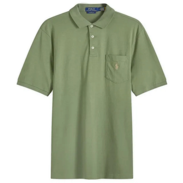 Polo Ralph Lauren  POLO EN JERSEY AVEC POCHE  men's Polo shirt in Kaki