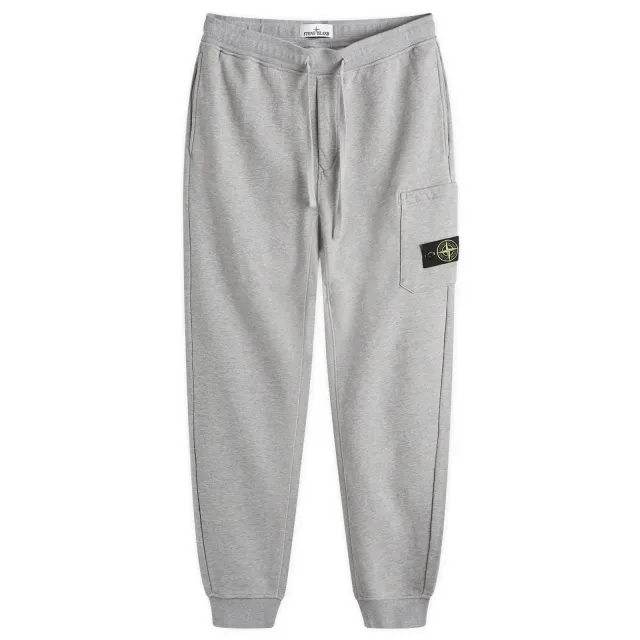 Stone Island Men's Cotton Fleece Garment Dyed Pocket Jogger Melange Grey