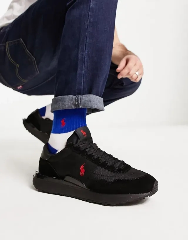 Polo Ralph Lauren Train 89 Trainer - Black - Size 5 - Black