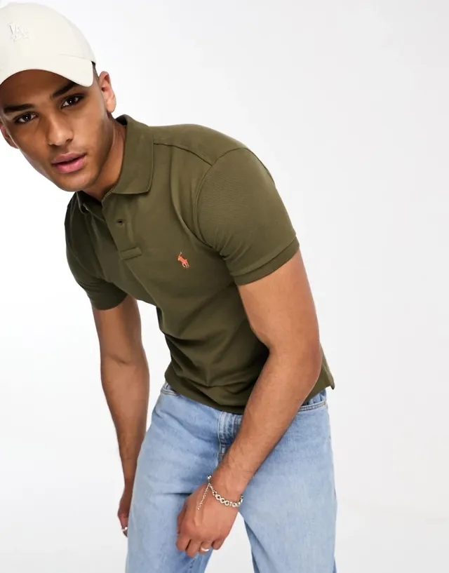Polo Ralph Lauren Icon Logo Pique Polo Slim Fit In Mid Green