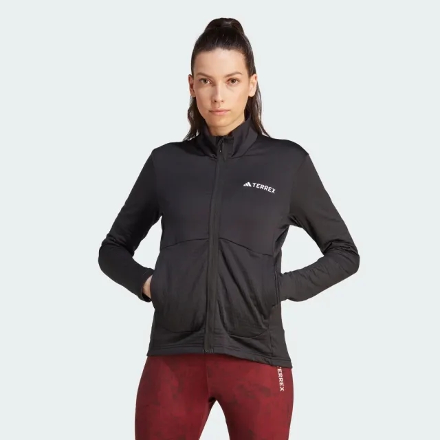 adidas Terrex multi light zip fleece jacket in black
