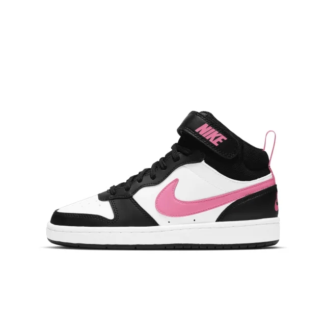 Nike white & black court borough mid 2 Girls Youth trainers
