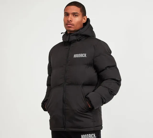 Hoodrich OG Stack Puffer Jacket - Black - Size S - Black