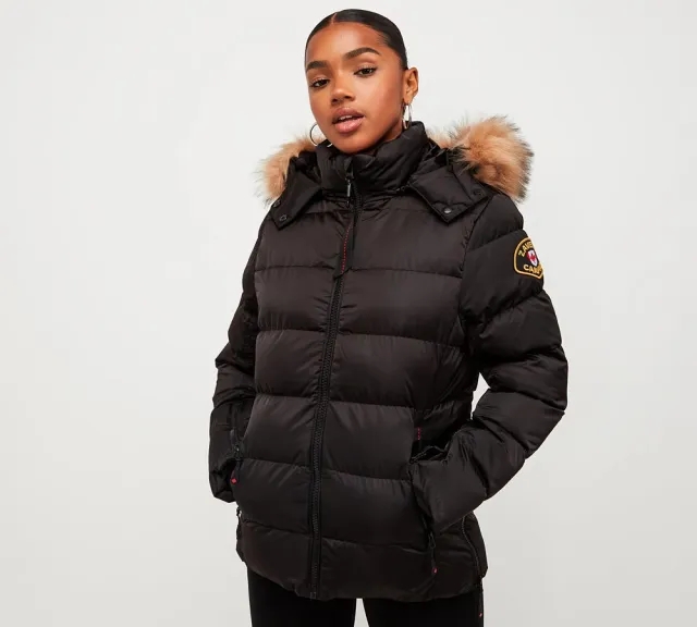 Zavetti Canada Womens Virna Slimline Puffer Jacket - Black - Size M - Black
