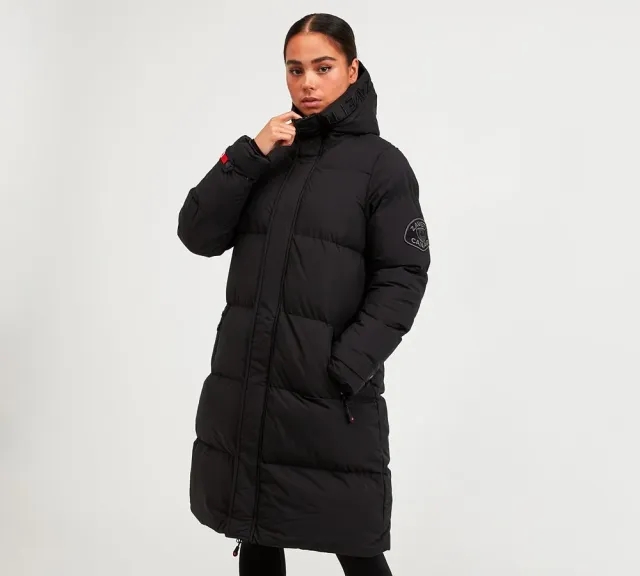 Zavetti Canada Womens Alora Longline Puffer Jacket - Black - Size XL - Black