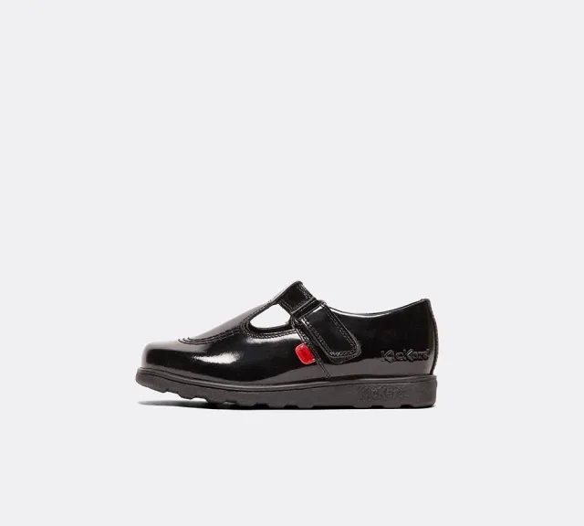 Kickers Infant Fragma T-Bar Shoe - Black - Size 2 - Black