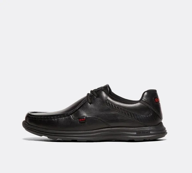 Kickers Reasan Lace Leather Shoe - Black - Size 6 - Black