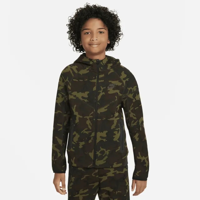 Nike Junior Tech Fleece Full Zip Hoodie - Green - Size XL/B - Green