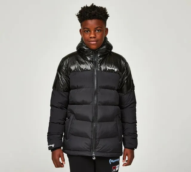 Money Clothing Junior Half Shine Ape Puffer Jacket - Black - Size 12-13Y - Black