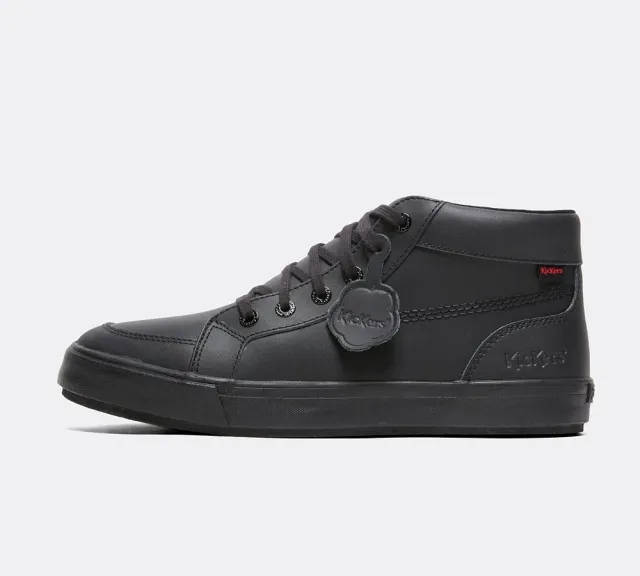 Kickers Tovni Hi Leather Shoe - Black - Size 10.5 - Black