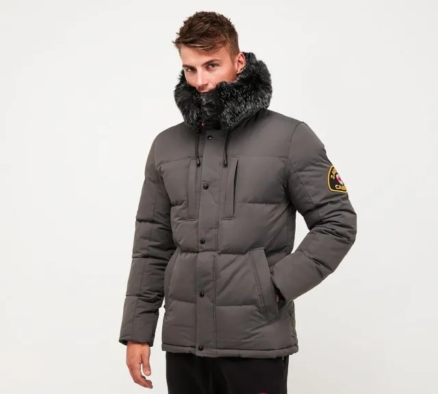 Zavetti Canada Oshawa 2.0 Puffer Parka Jacket - Grey - Size XS - Grey