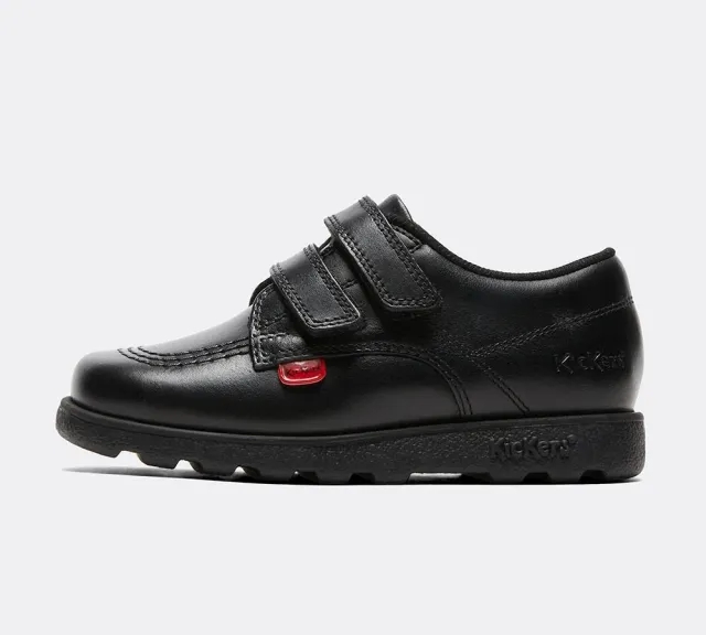 Kickers Nursery Fragma Twim Strap Shoe - Black - Size 9 - Black