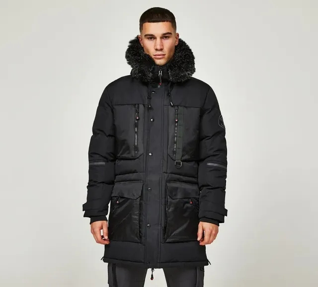 Zavetti Canada Thelicci Puffer Parka Jacket - Black - Size XS - Black