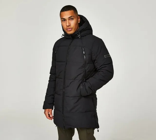 Kings Will Dream Colton Long Puffer Jacket - Black - Size XS - Black