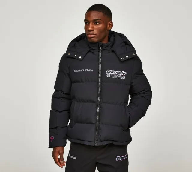 Dripmade Street Tour Short Puffer Jacket - Black - Size XL - Black