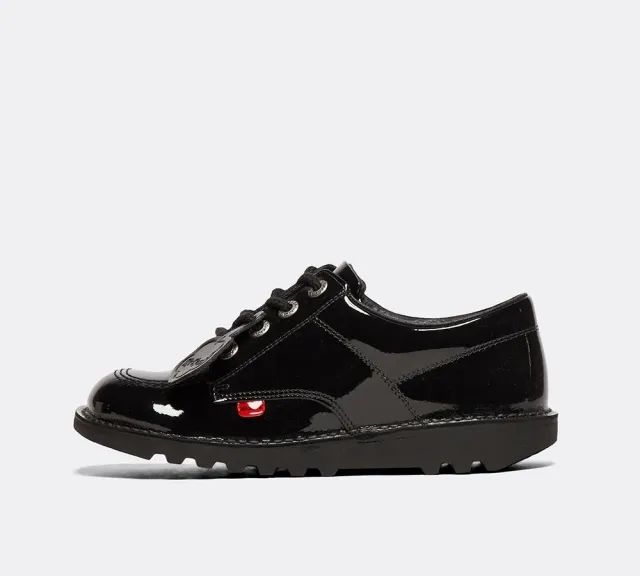 Kickers Junior Kick Low Core Patent Shoe - Black - Size 3 - Black