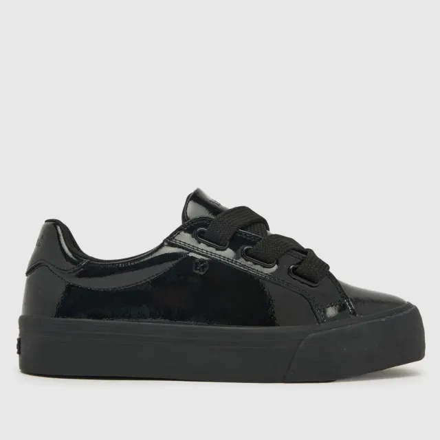 Kickers Junior Tonvi Stack Ribbon Shoe - Black - Size 6 - Black
