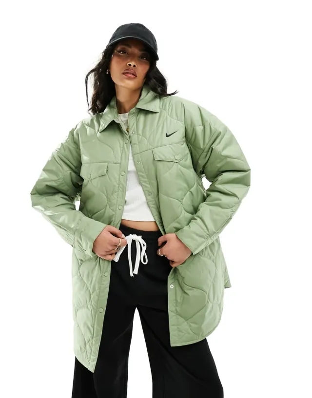 Nike Womens Trend Quilted Jacket - Green - Size S - Green