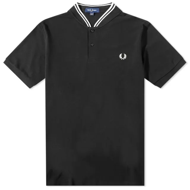 Fred Perry Men's Bomber Collar Polo Black