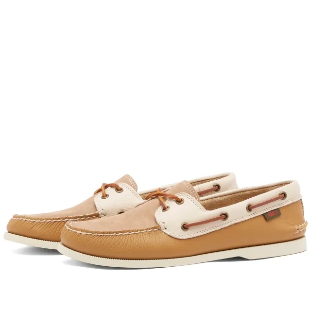 Bass Weejuns Men's Jetty III 2 Eye Boat Shoe Tan Leather/Suede/Natural