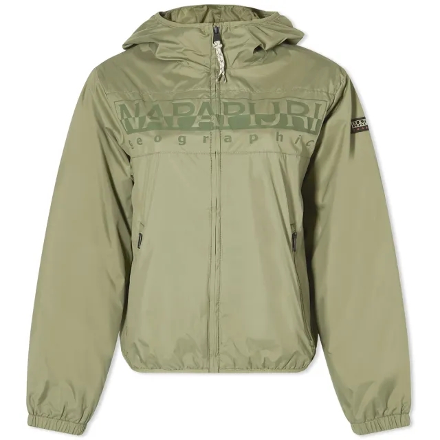 Napapijri Women's Raymi Logo Zip Jacket Green Lichen