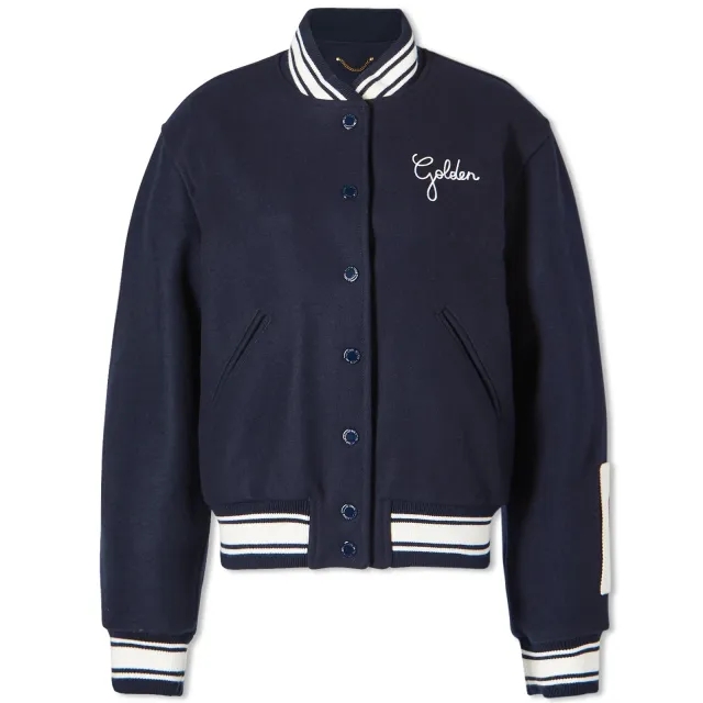 Golden Goose Women's Golden Star Bomber Jacket Dark Blue/White