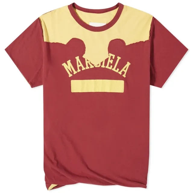 Asics Maison Margiela Men's Western Logo T-Shirt Burgundy