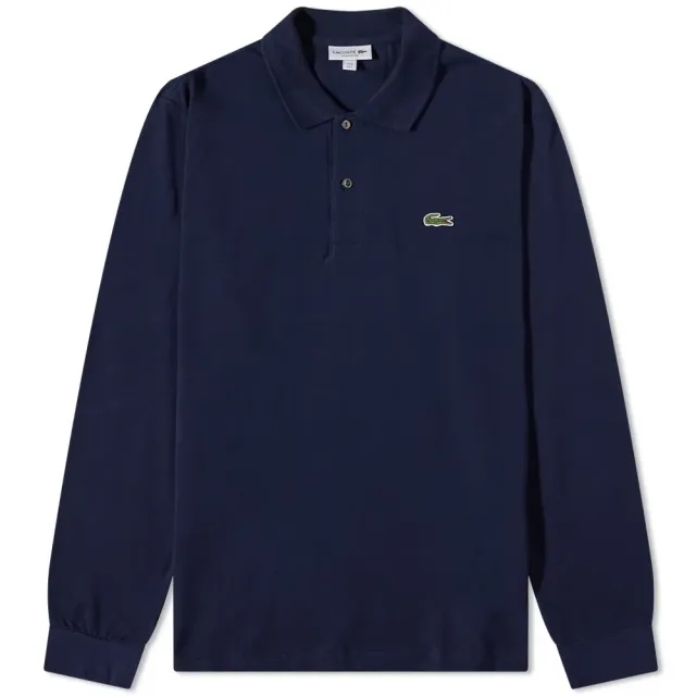 Lacoste Original L.12.12 Long Sleeve Cotton Polo Shirt - Midnight Blue