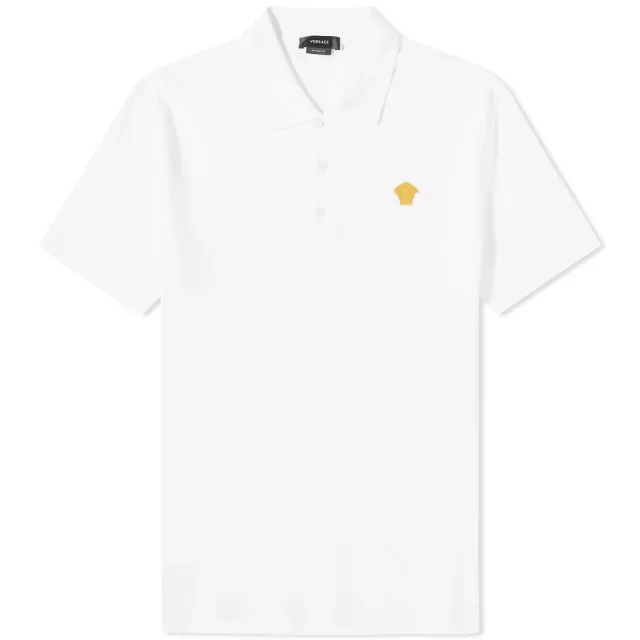 Versace Men's Medusa Logo Polo Shirt White