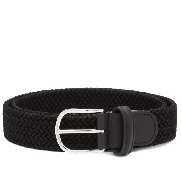 Anderson's Men's Leather Narrow Belt Black