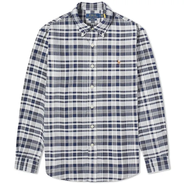 Polo Ralph Lauren Men's Check Oxford Shirt Grey Heather/Navy Multi
