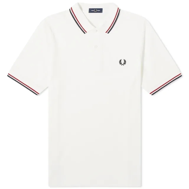 Fred Perry M3600 Twin Tipped Polo Shirt - Snow White