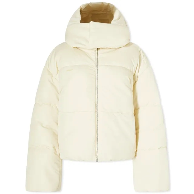 Pangaia Women's FLWRDWN Recycled Nylon Cropped Puffer Jacket Rind Yellow