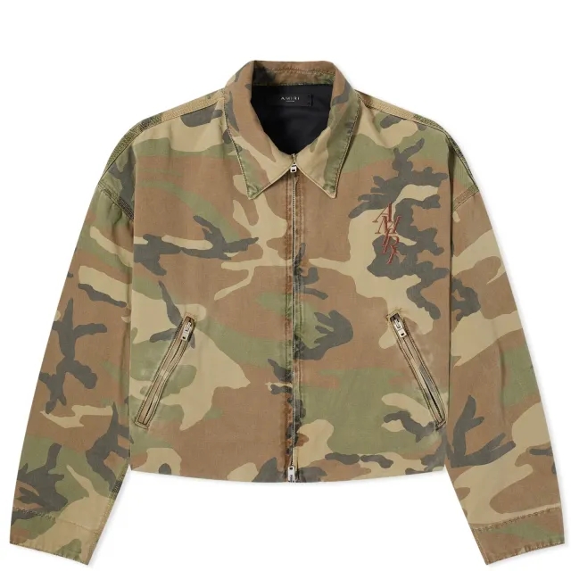 AMIRI Women's Camo Workman Jacket Green Camo
