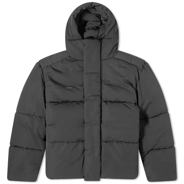 Pangaia Men's FLWRDWN Recycled Nylon Short Puffer Jacket Black