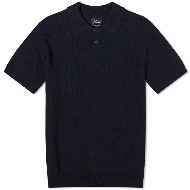 A.P.C. Men's Jay Knit Polo Dark Navy