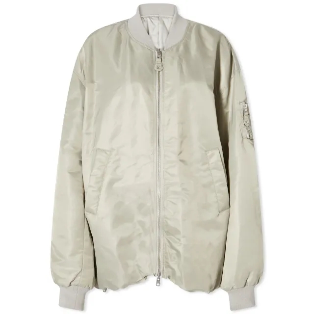 Low Classic Women's Reversible Oversized MA-1 Bomber Jacket Light Khaki