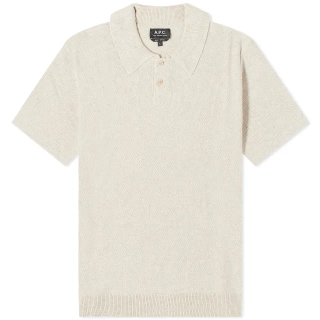 A.P.C. Men's Jay Knit Polo Beige